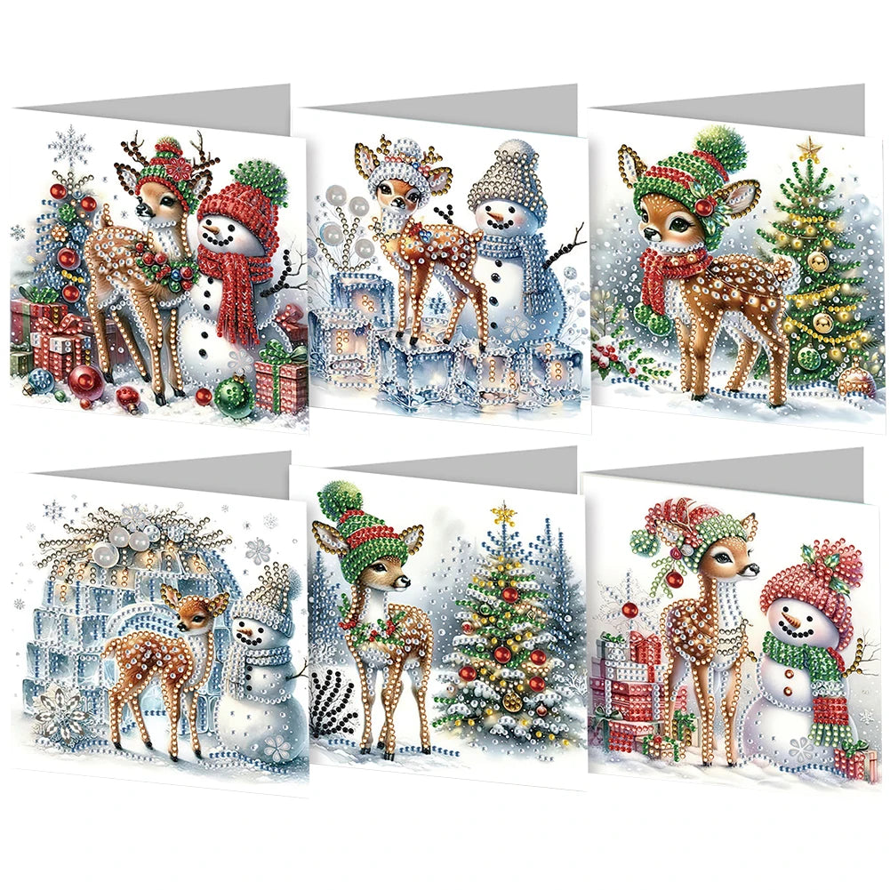DIY Christmas Greeting Cards 12pc Diamond Painting Kits