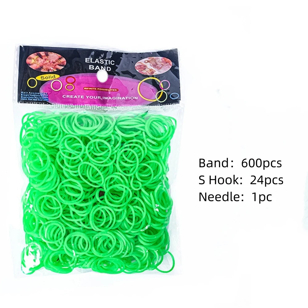 600pcs Loom Rubber Bands Kit Bracelet Making Kit for Kids Elastic Weaving
