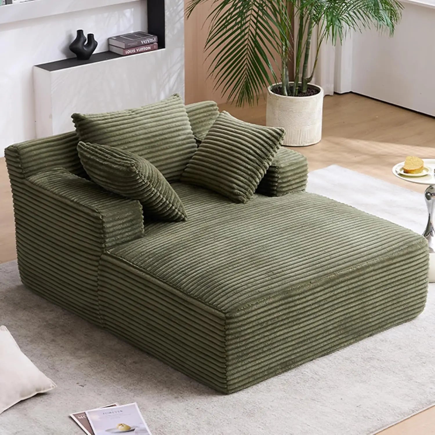 Oversized Chaise Lounge Chair with 3 Comfy Pillows for Living Room Bedroom