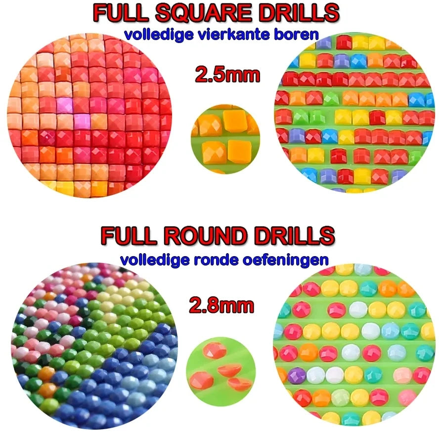 Big Diamond Painting DIY Giant Dreamy Colorful Flower Diamond Art 5D Square Round Rhinestone.