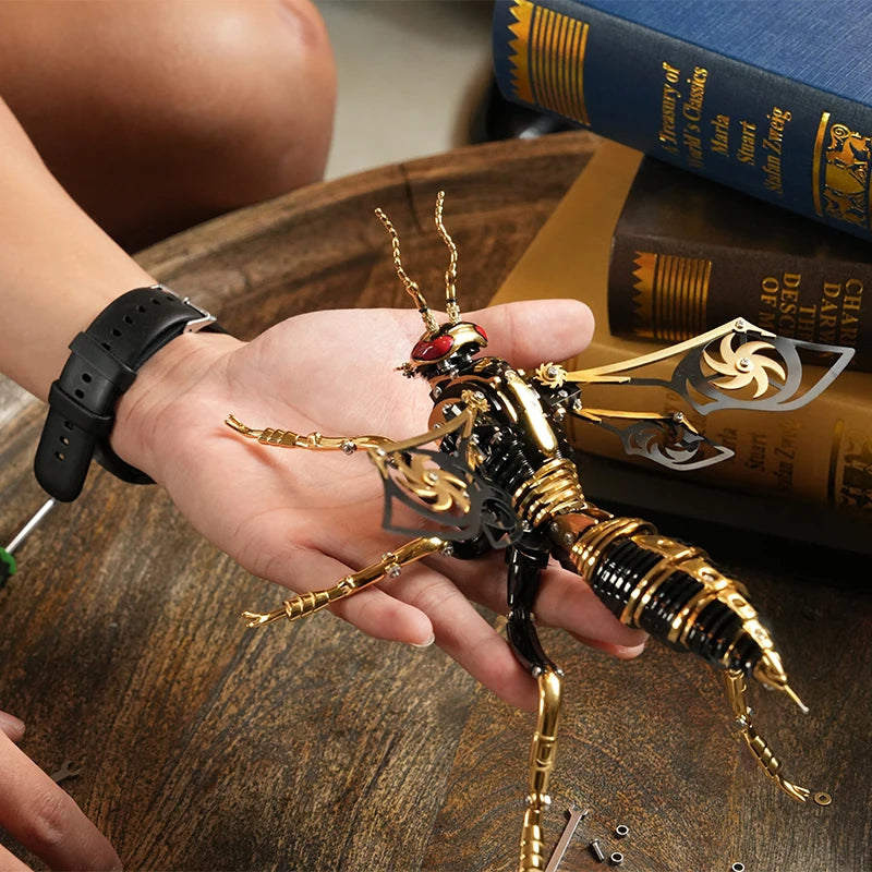 Large Wasp 3D Puzzle Metal Assembly Model Mechanical lnsect Toy for Boy Kids
