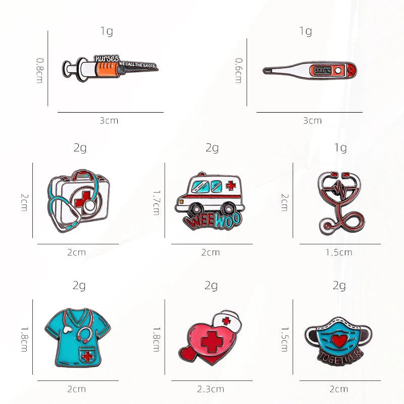 Stethoscope First Aid kit Cat Nurse Dog Doctor Animal Patient Medical Badge  Metal Pin