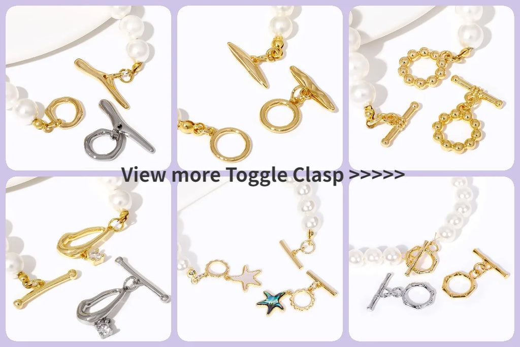 DIY Jewelry Accessories Inlaid Zircon Pearl Clasps Connectors 18K Gold Plated Pearl Clasps Fastener For Necklace Making Findings