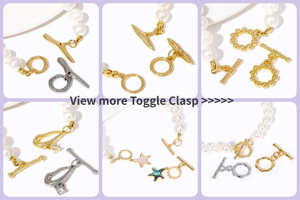 DIY Jewelry Accessories Inlaid Zircon Pearl Clasps Connectors 18K Gold Plated Pearl Clasps Fastener For Necklace Making Findings