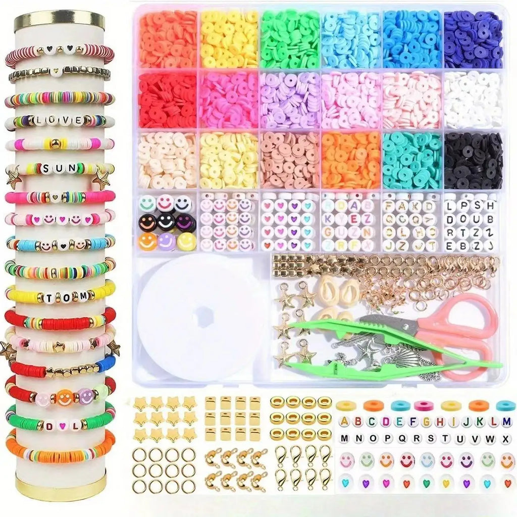 Handmade Jewelry Set Polymer Clay Beads Set Rainbow Color