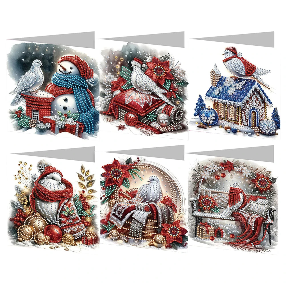 DIY Christmas Greeting Cards 12pc Diamond Painting Kits