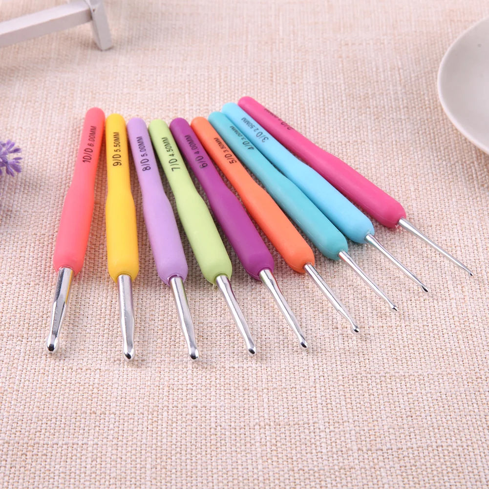 ColorfulCushioned Handle Crochet Hooks Sewing Knitting Yarn Accessories
