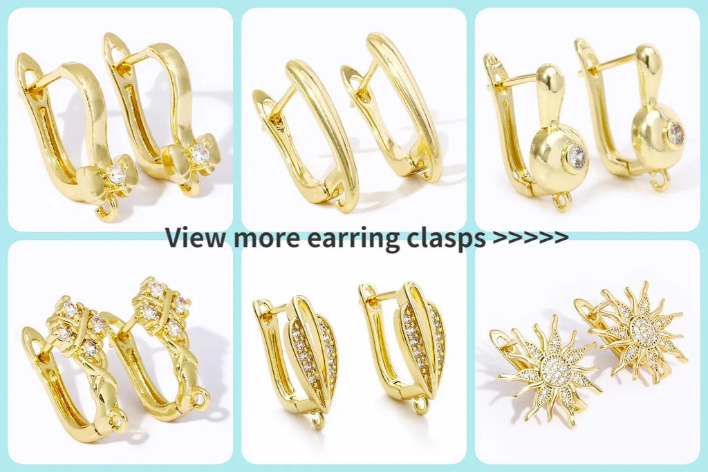 DIY Jewelry Accessories Inlaid Zircon Pearl Clasps Connectors 18K Gold Plated Pearl Clasps Fastener For Necklace Making Findings
