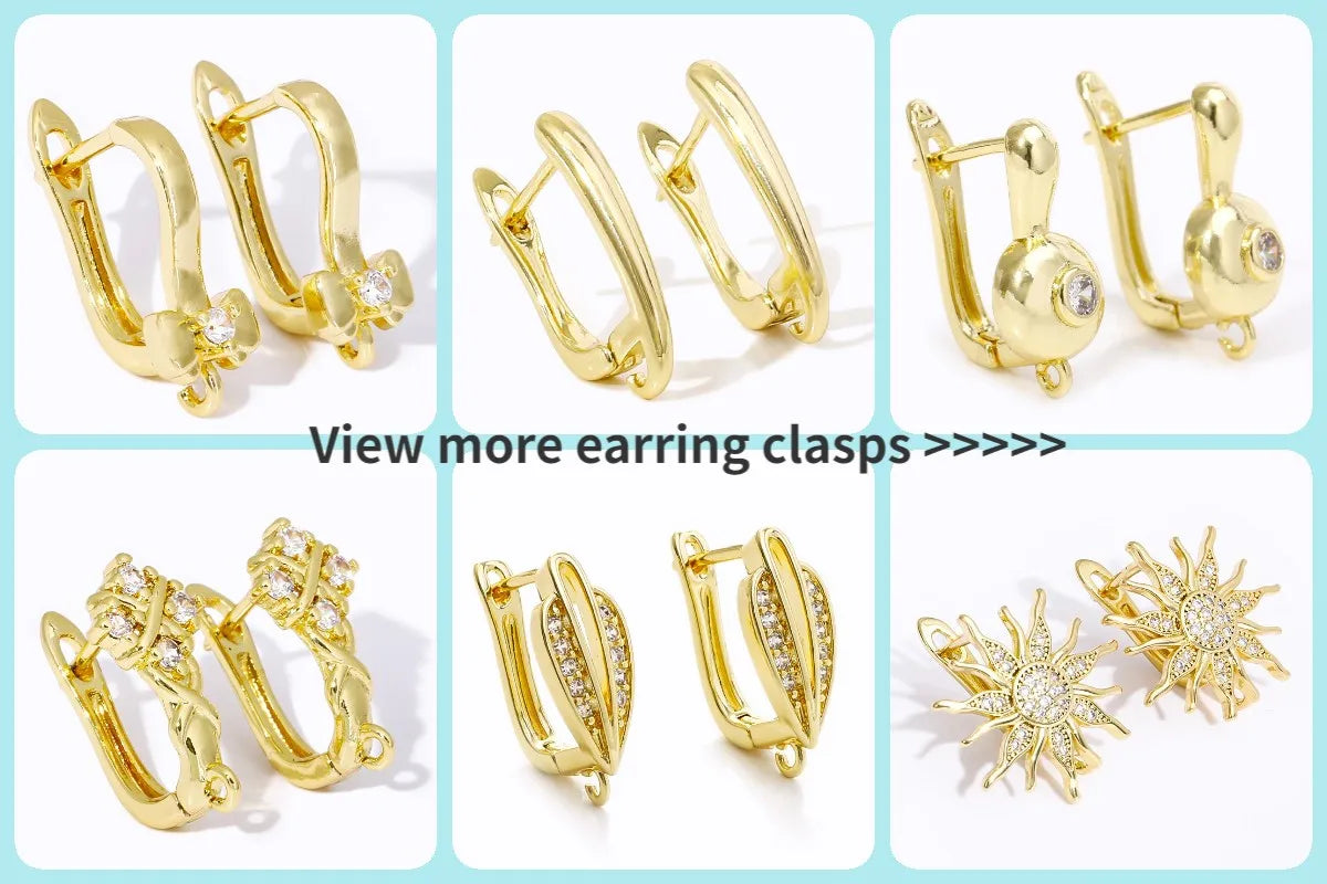DIY Jewelry Accessories Inlaid Zircon Pearl Clasps Connectors 18K Gold Plated Pearl Clasps Fastener For Necklace Making Findings