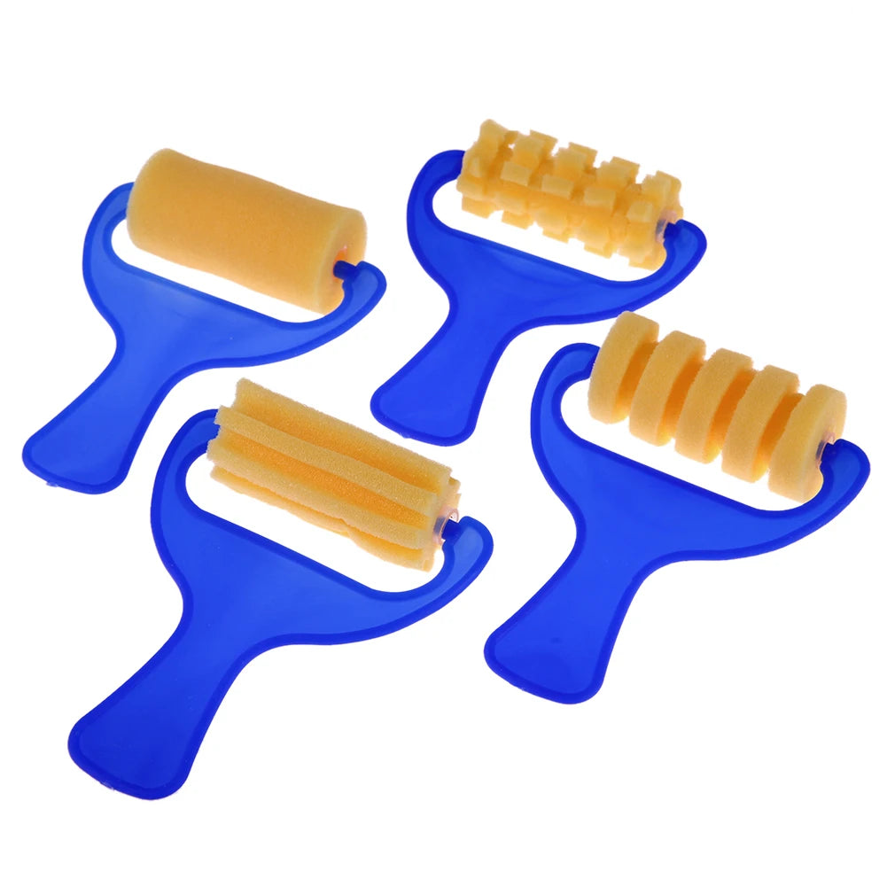 4Pcs Creative Kids Yellow Sponge Brushes