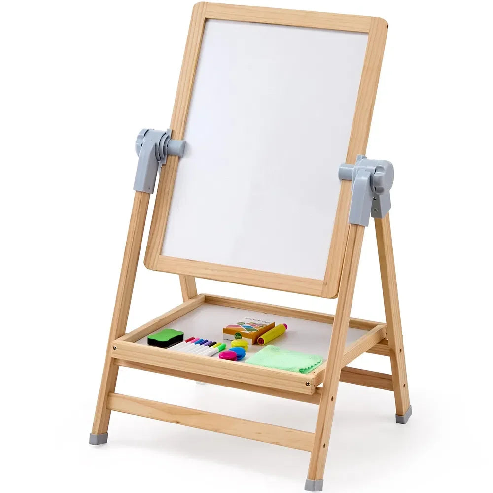 2-in-1 Kids Art Easel Double-Sided Magnetic, Whiteboard, Chalkboard