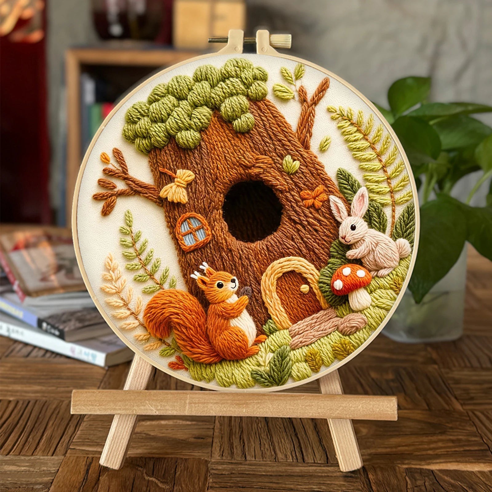 Autumn DIY Embroidery Kit with Embroidery Hoop, Practice Kit for Beginners Craft Lovers Gift