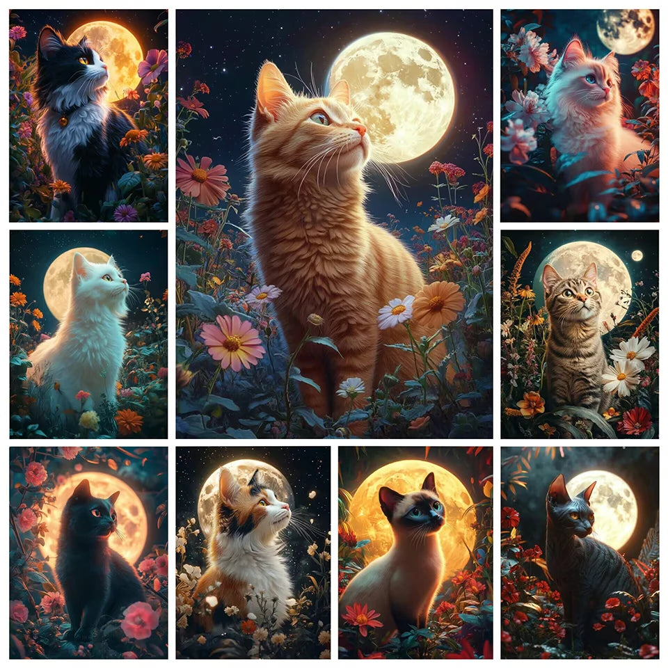 New Arrivals Diamond Embroidery Animal Kit DIY Drill Painting Cat.