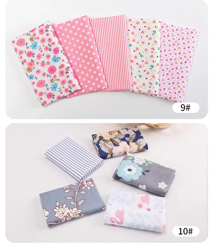 5Pcs/Set 25cmX25cm  Quilting Cloth Patchwork Needlework Handmade DIY Material
