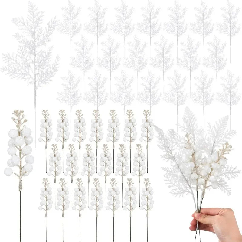 10Pcs Glitter Christmas DecorationDecor DIY Wreath Gift Accessories