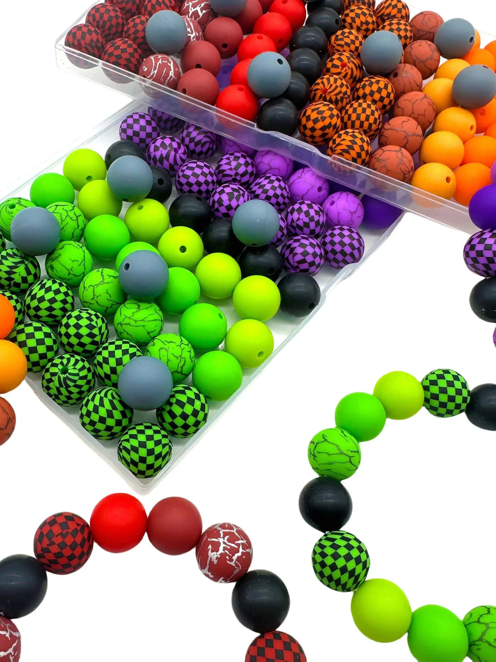 140pcs Watermark Series Silicone Beads mixed focal beads