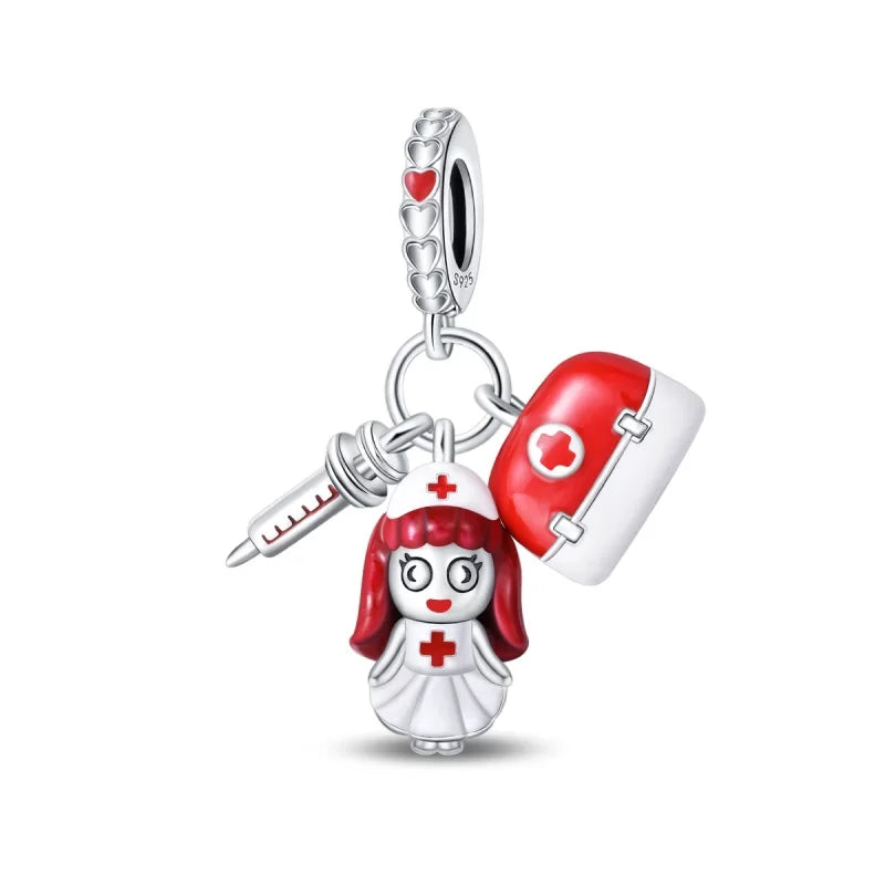 Original 925 Sterling Silver Charm Beads Medical Series