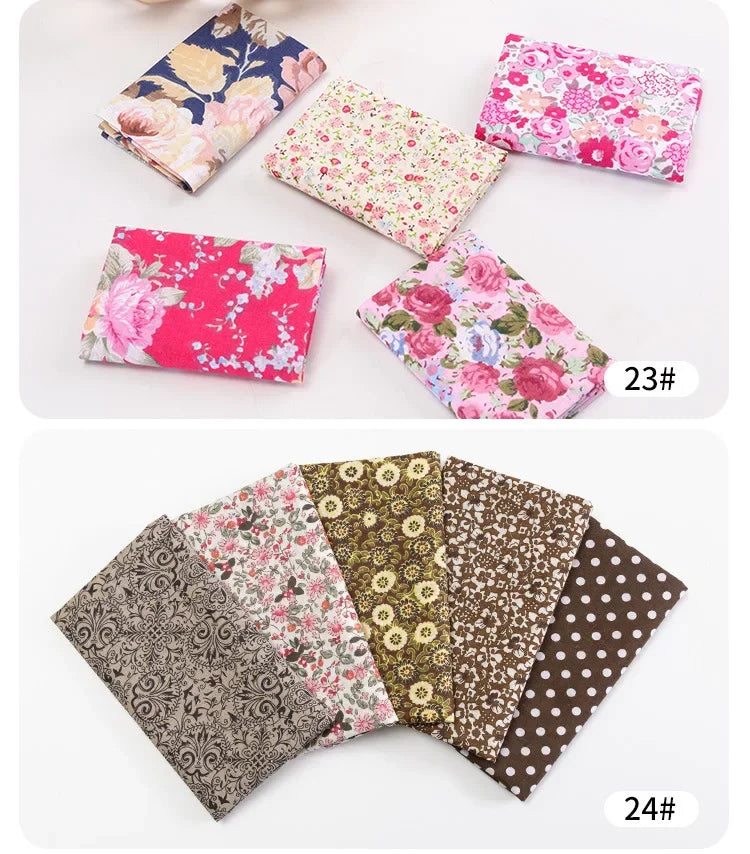 5Pcs/Set 25cmX25cm  Quilting Cloth Patchwork Needlework Handmade DIY Material