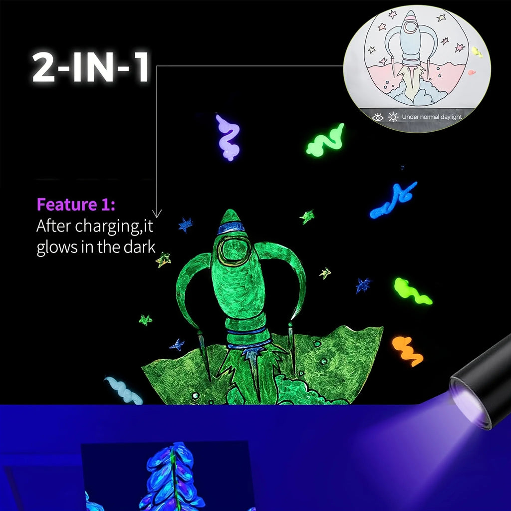 10pcs Glow in the Dark Acrylic Paints, Waterproof Craft Supplies