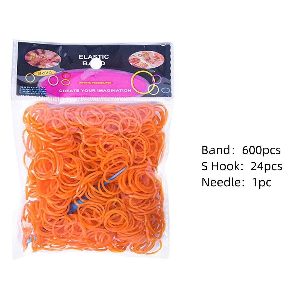 600pcs Loom Rubber Bands Kit Bracelet Making Kit for Kids Elastic Weaving