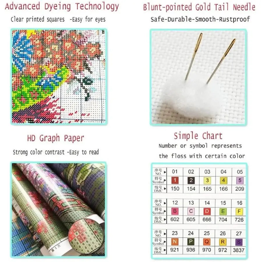 Stamped Cross Stitch  Embroidery Kits 11CT Needlepoint