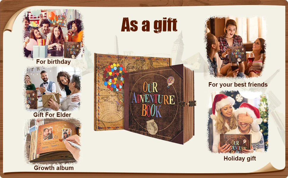 Our Adventure Book 146 Page Diy Handmade Photo Album Scrapbook