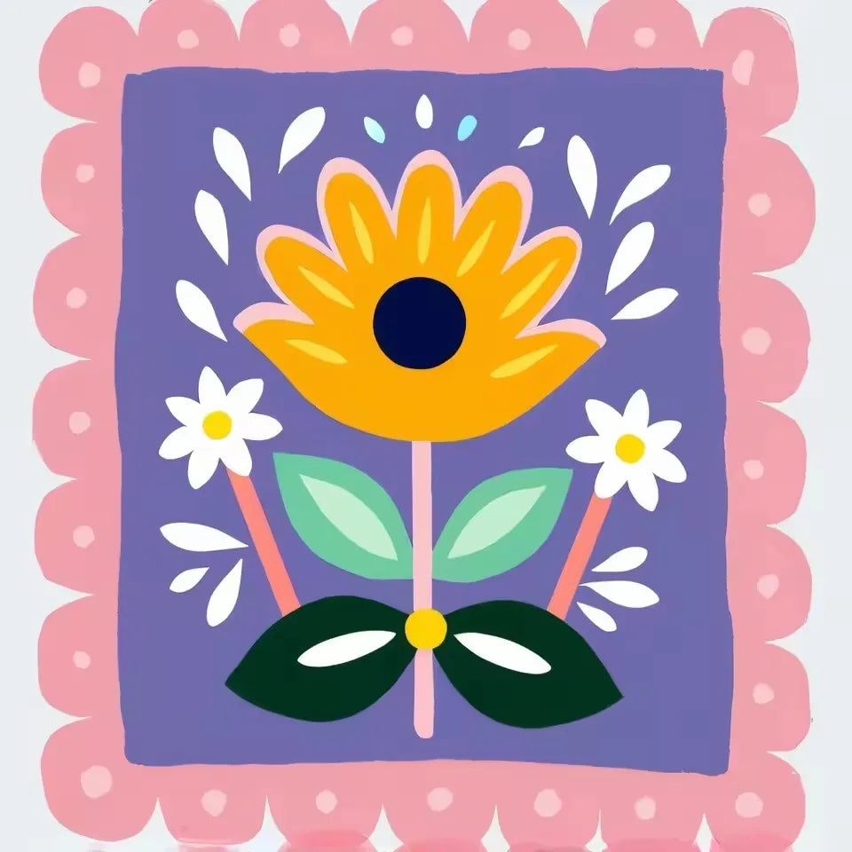 5D DIY Diamond Painting Cartoon Flowers Diamond Embroidery Handmade Wall Art Home Decor.