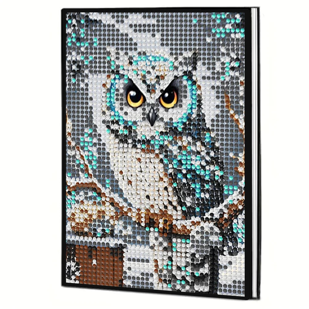 5D DIY Owl Diamond Art Painting Kit Crystal Notepad Sketchbook
