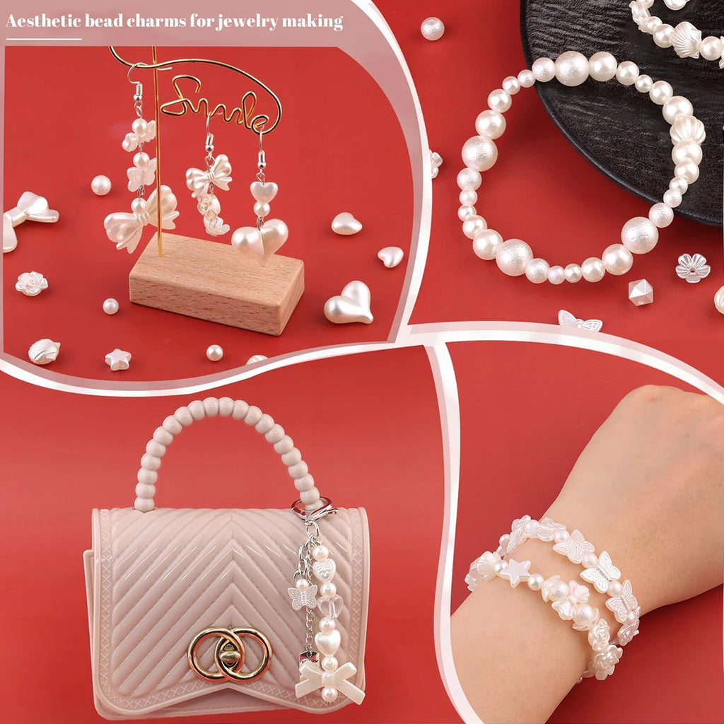 800pcs/box Faux Pearl Spacer Beads Kit