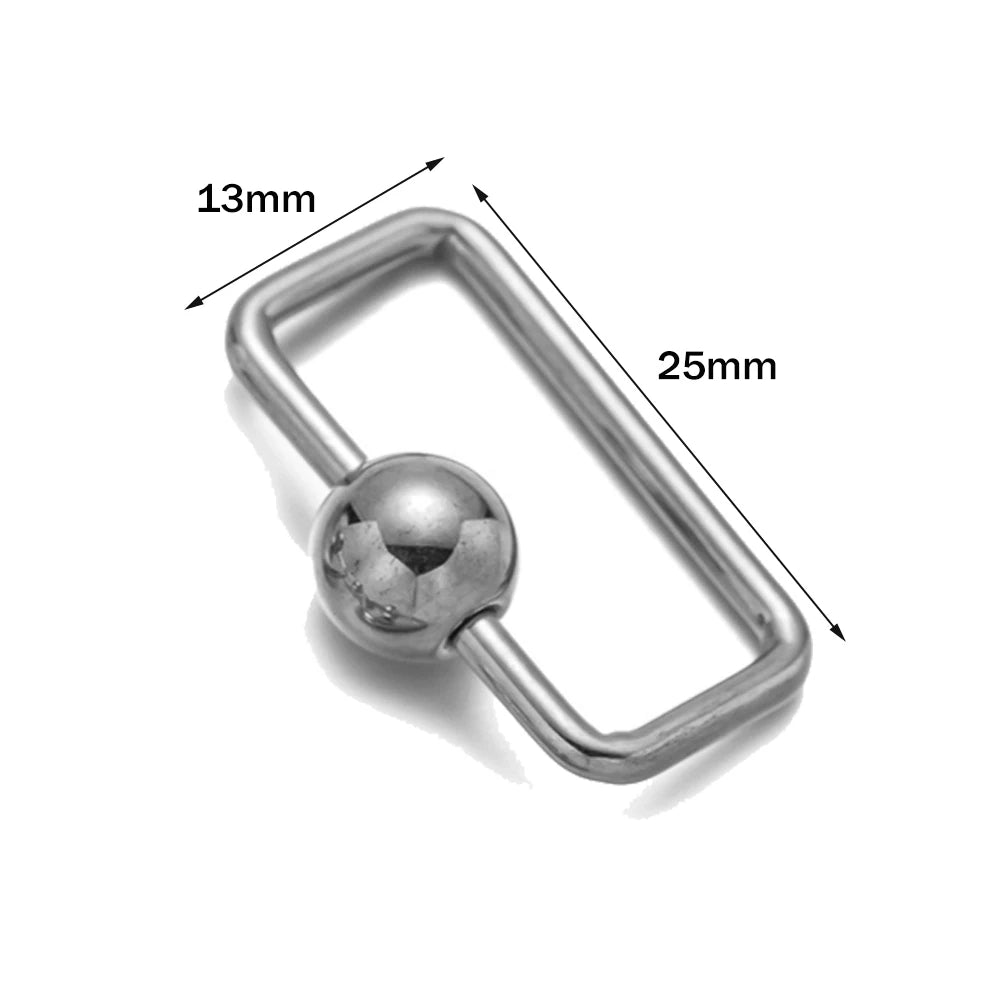 5pcs Stainless Steel Oval Star Buckle Carabiner Screw Lock Clasps For DIY Key ring