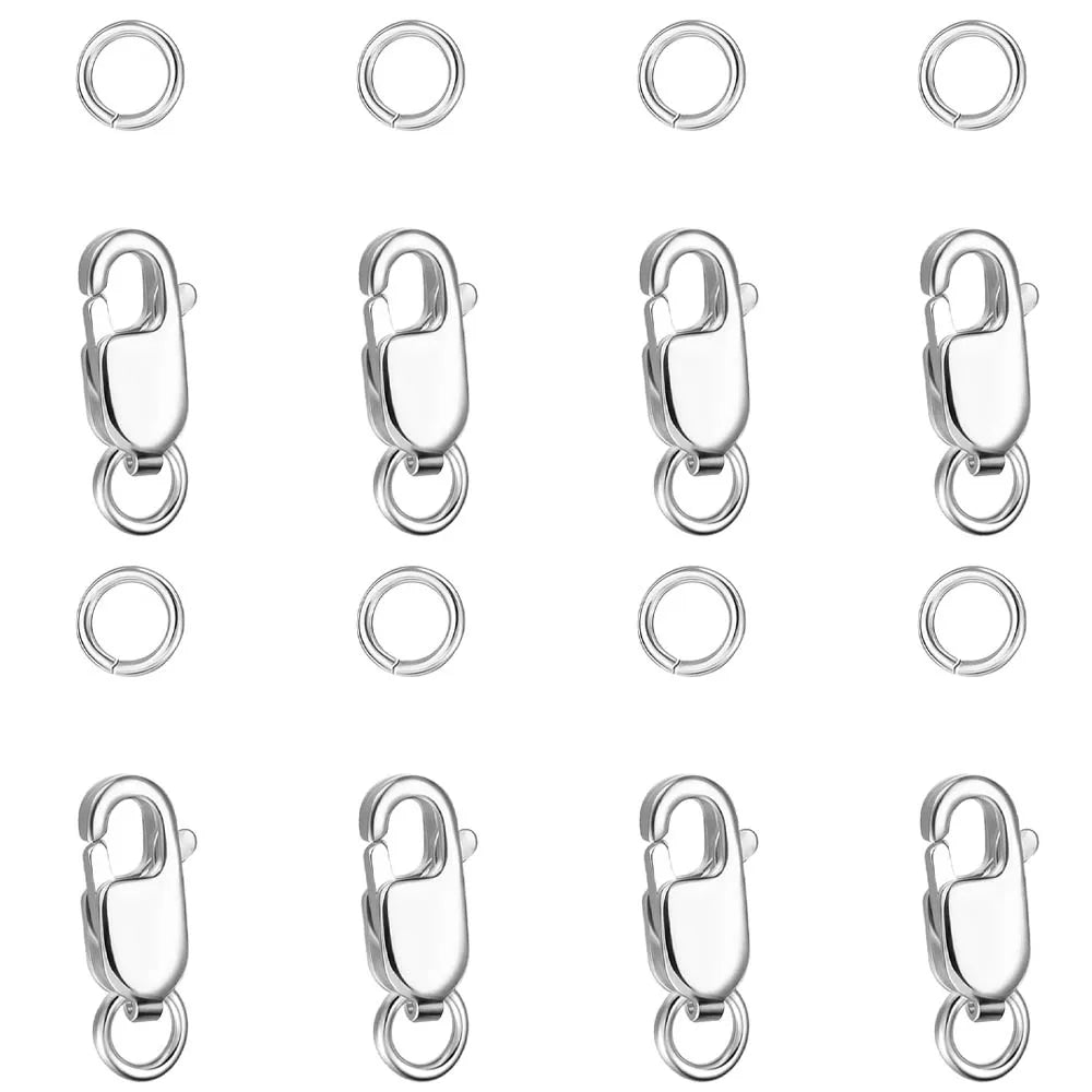 Stainless Steel Lobster Clasp with Closed Jump Rings