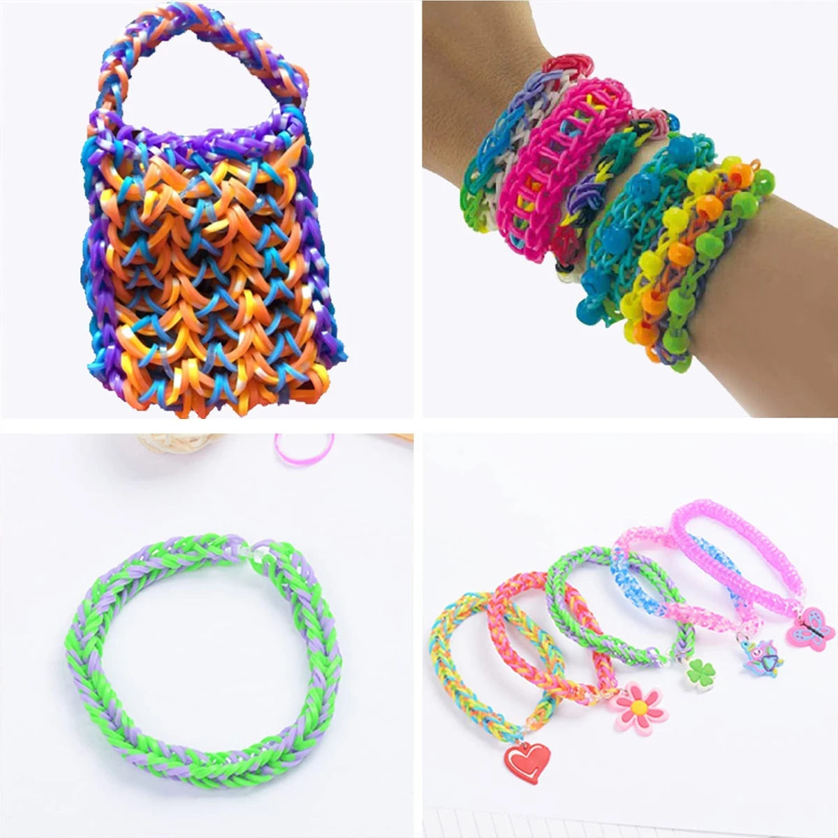 DIY Rubber Band Twist Loom Set, , Friendship Bracelet Maker Craft Kit