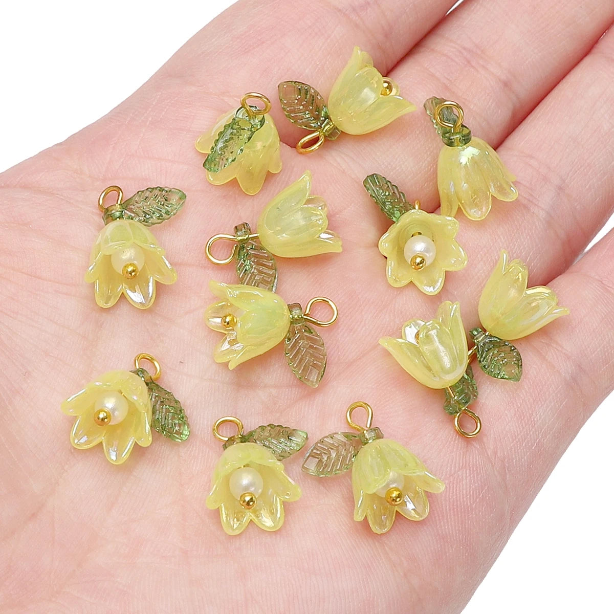 11x14mm 2-10Pcs lily of the valley flower bud beads plated with colored loose beads