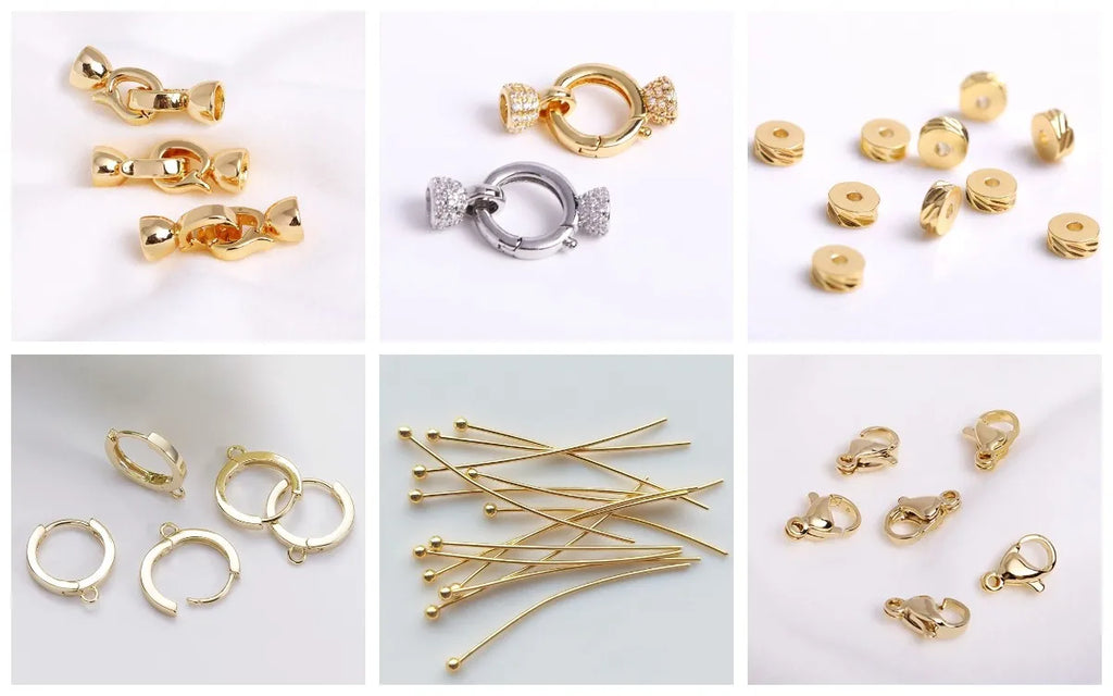 DIY Jewelry Accessories Inlaid Zircon Pearl Clasps Connectors 18K Gold Plated Pearl Clasps Fastener For Necklace Making Findings