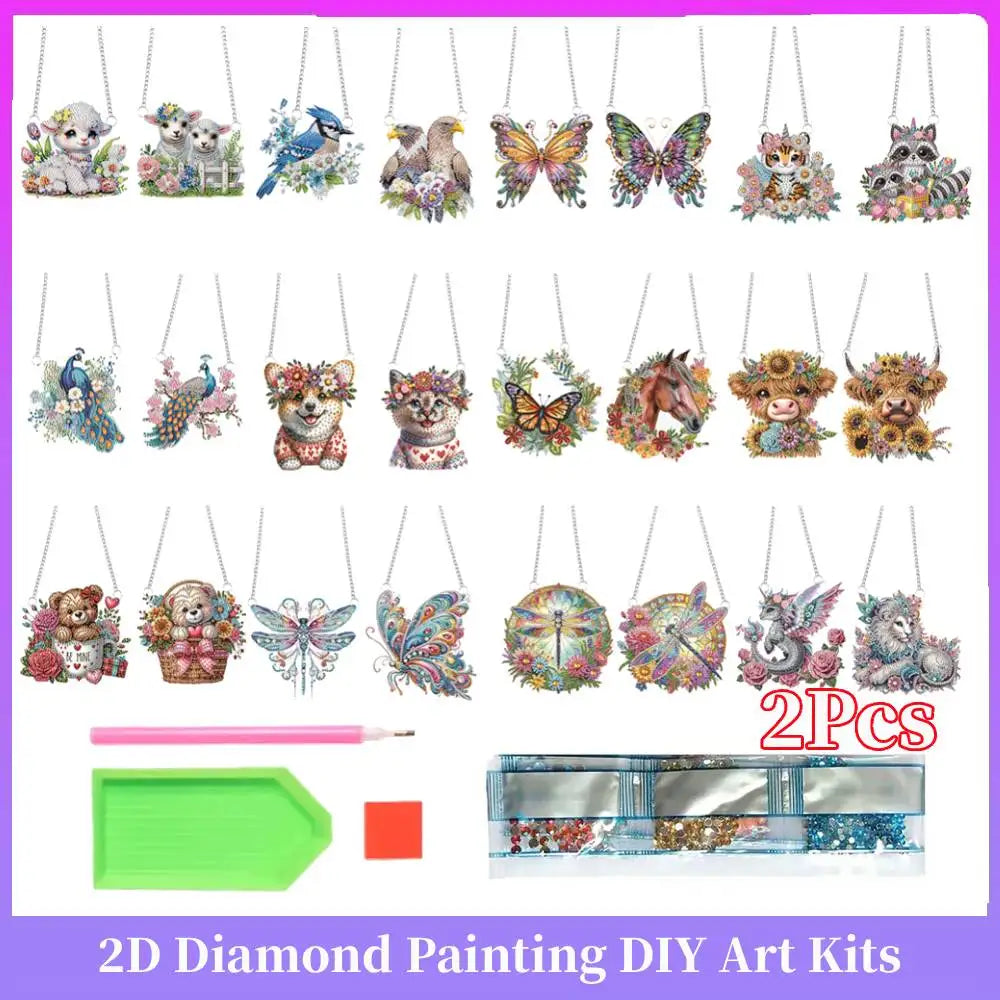 2Pccs Colorful Animal Diamond Painting Kit