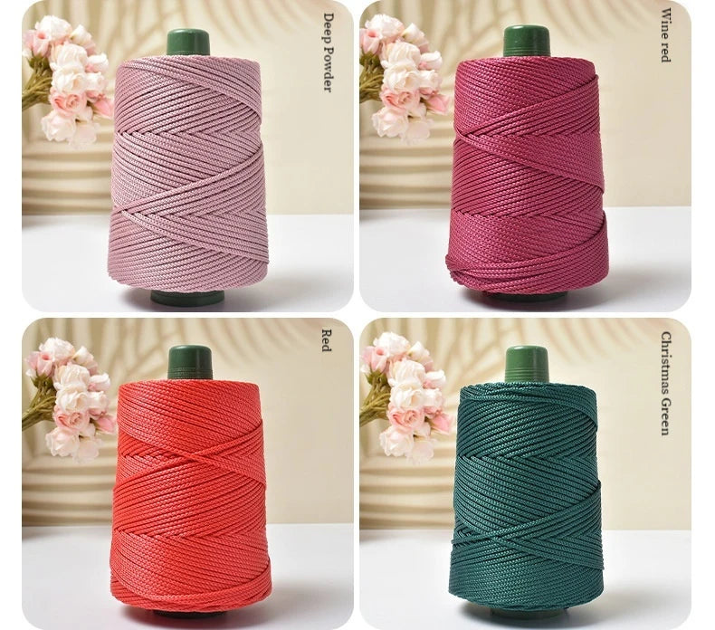 DIY Hand-Woven  Craft Rope Hollow Wool Crocheting Cushion