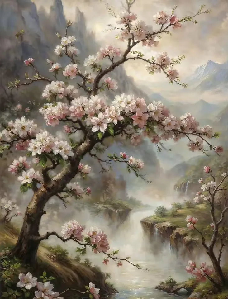 5D Diamond Painting Blossom Magnolia Blueberry Branch Flower Lemon Olive Art.