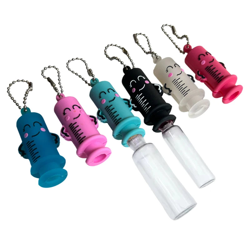 1PCS PVC Ampoule Bottle Opener Keychain Syringe-Shaped Cutter Nurse Doctor Aid Medication Vial Breaker Tool