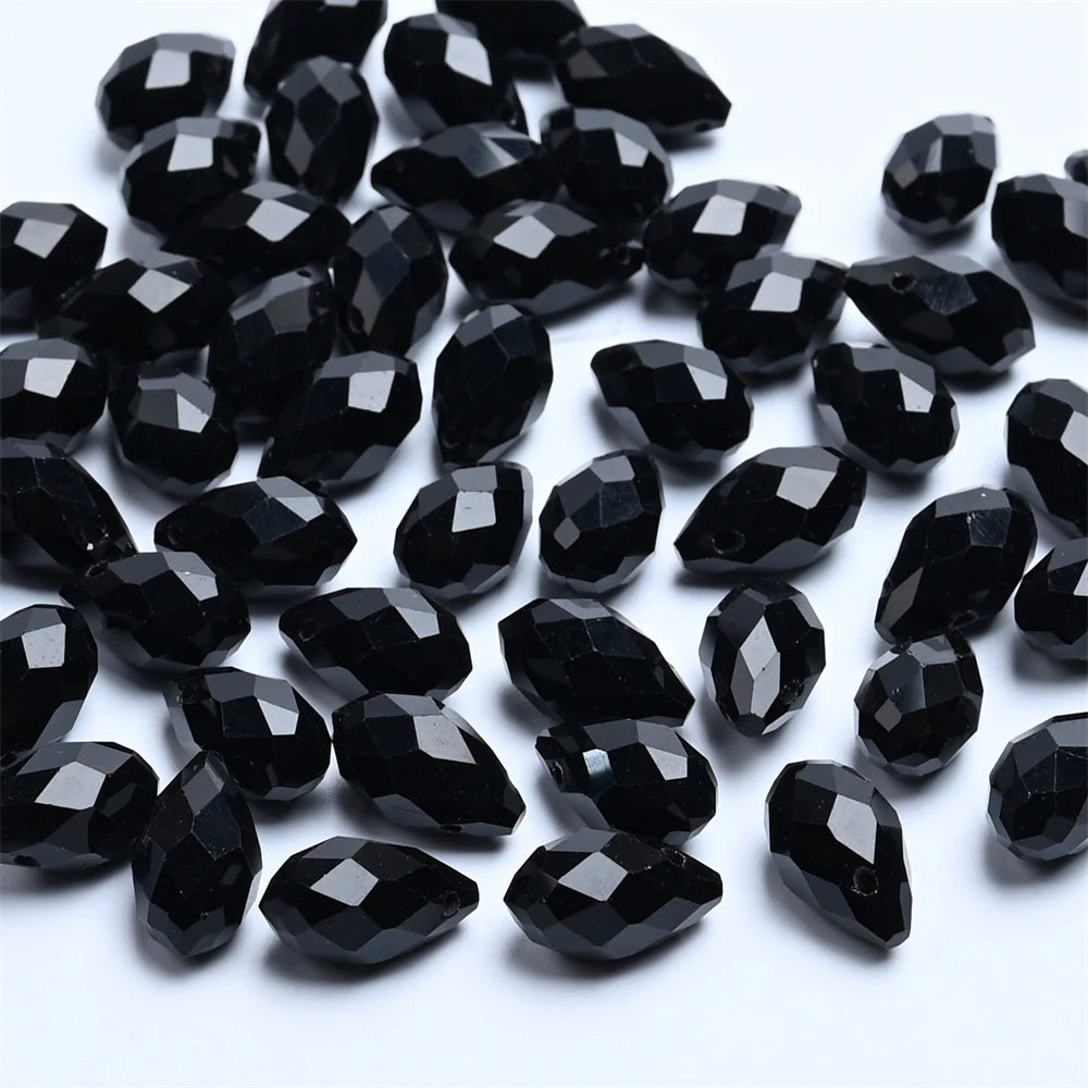 50pcs Crystal Teardrop Beads   Waterdrop Shape Faceted Beads