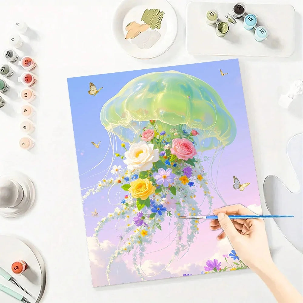 Flower Jellyfish Diy Art Paint By Numbers For Adult