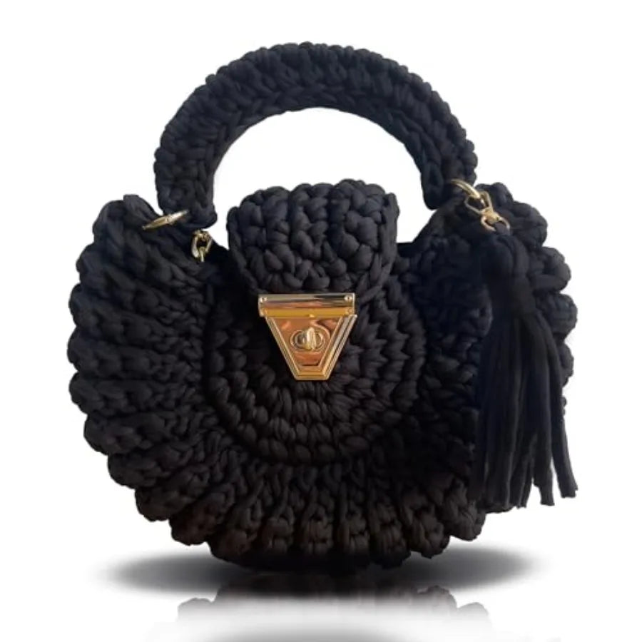 Evening Clutch Bag for Women, Handmade Crochet Wedding Party Purse, Small Flap Formal Crossbody Handbag Evening Clutch
