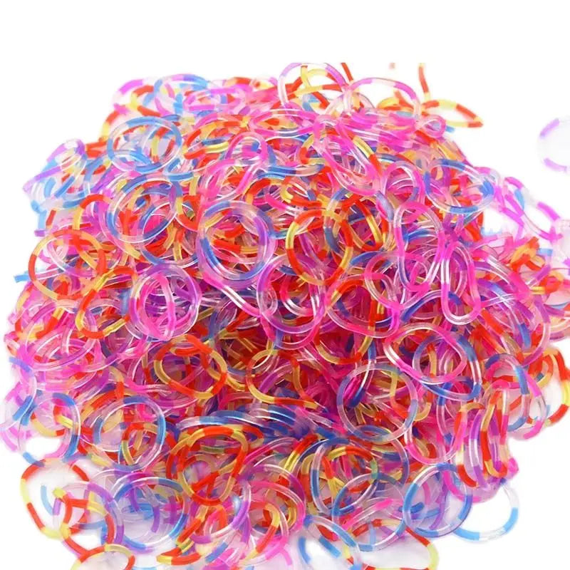 New Loom Rubber Bands Bracelet for Kids or Hair Rainbow Rubber Loom Bands
