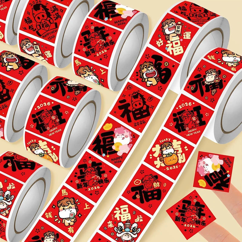 2026 Year of the Horse Seal Stickers - Envelope Seals ,Lucky Gift for Lunar New Year