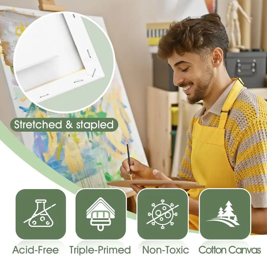 stretch canvas for painting,, 3Pack Large Canvas for Painting.