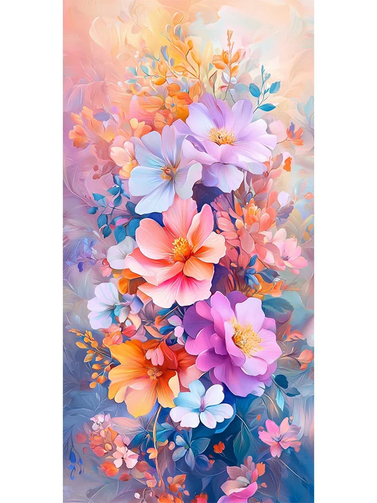 Big Diamond Painting DIY Giant Dreamy Colorful Flower Diamond Art 5D Square Round Rhinestone.