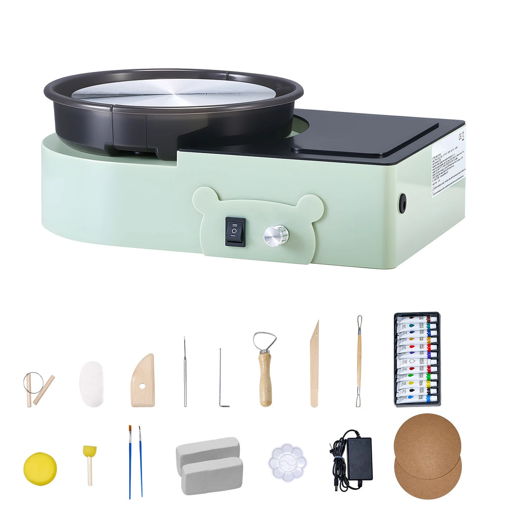Mini Pottery Wheel Turntable Forward Reverse Rotation Adjustable Speed Electric  for Kids and Adults