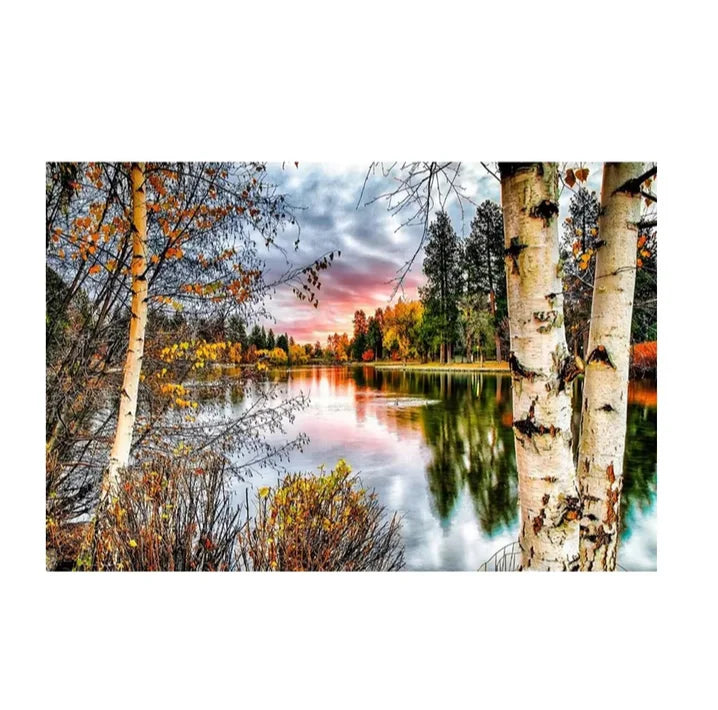 Natural Scenery Lakes Autumn Trees 5D DIY Diamond Painting
