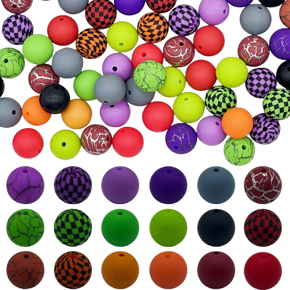 140pcs Watermark Series Silicone Beads mixed focal beads