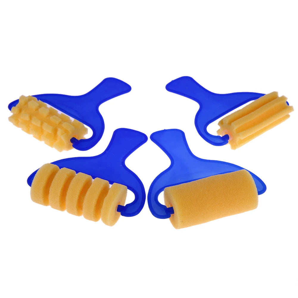 4Pcs Creative Kids Yellow Sponge Brushes