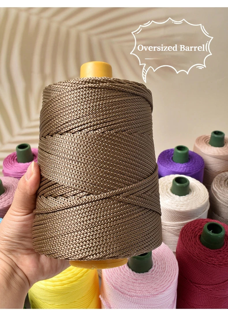DIY Hand-Woven  Craft Rope Hollow Wool Crocheting Cushion